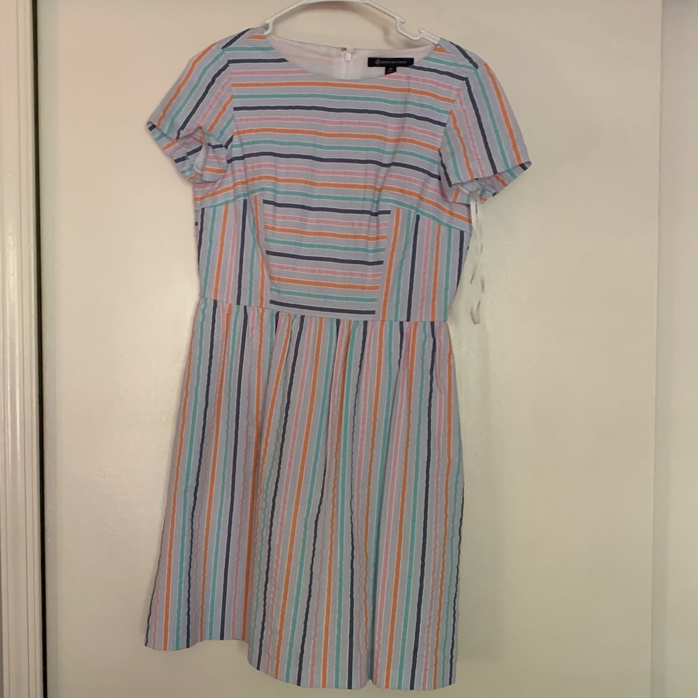 Brooke Brothers Striped Short Sleeve Dress